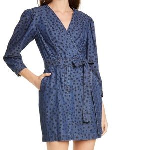 Faune Faux Wrap Denim Dress